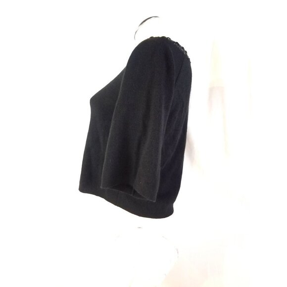 3/$25 LOFT Size XS Black Wool Shrug Sequins - Picture 4 of 7